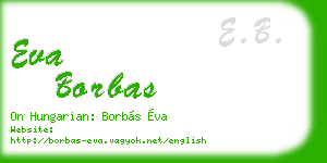 eva borbas business card